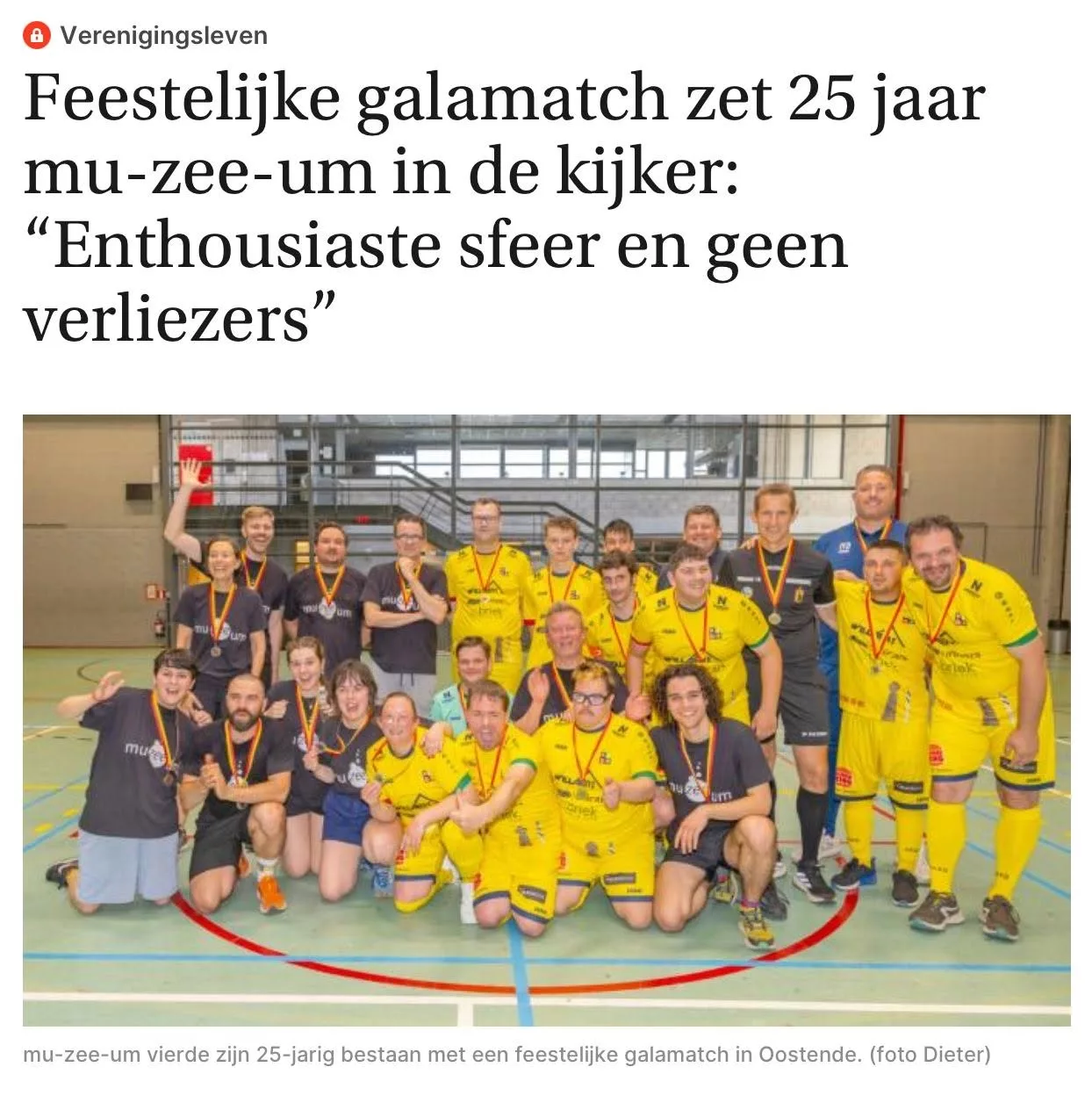 Galamatch 25 jaar mu-zee-um vzw
